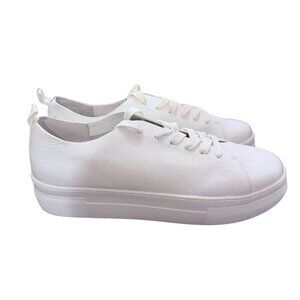 NEW Deltan Chloe Leather Platform Sneakers in White Sz. 11